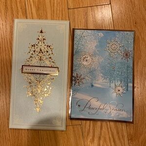 Hallmark Gold and Blue Christmas Cards